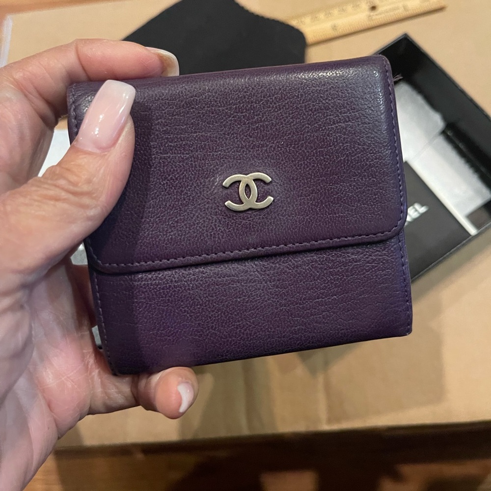 Chanel Dark Purple Leather Wallet